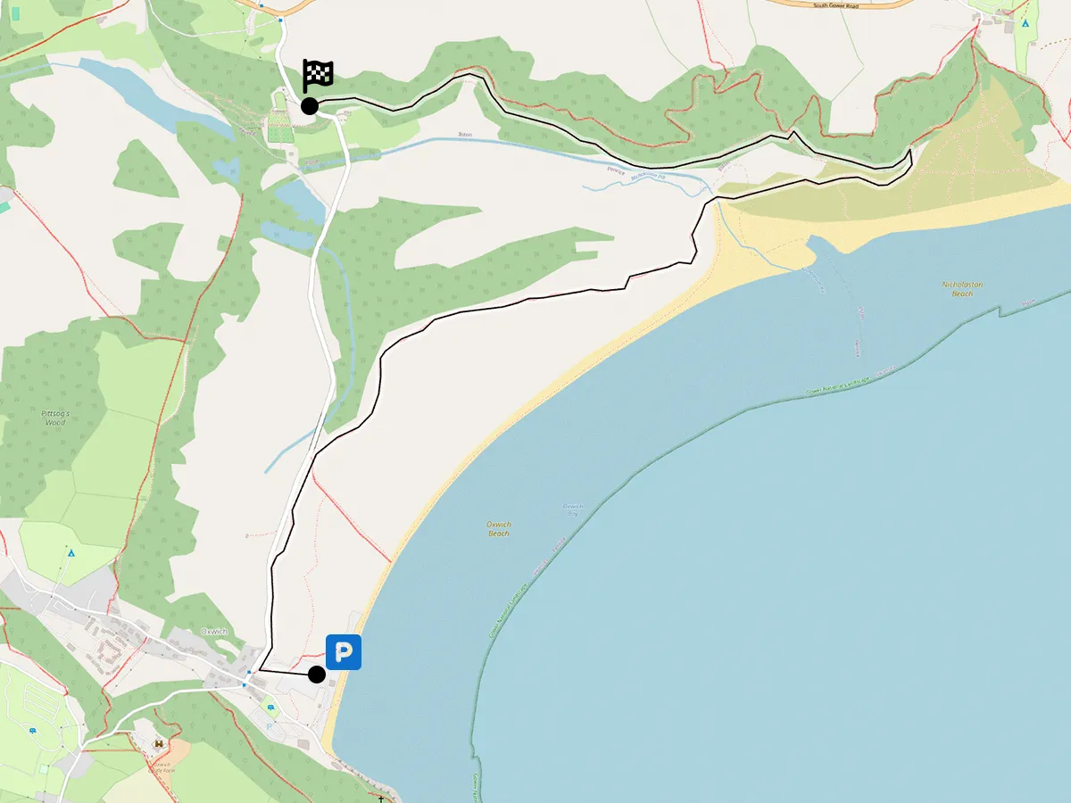 map walks oxwich bay and oxwich woods