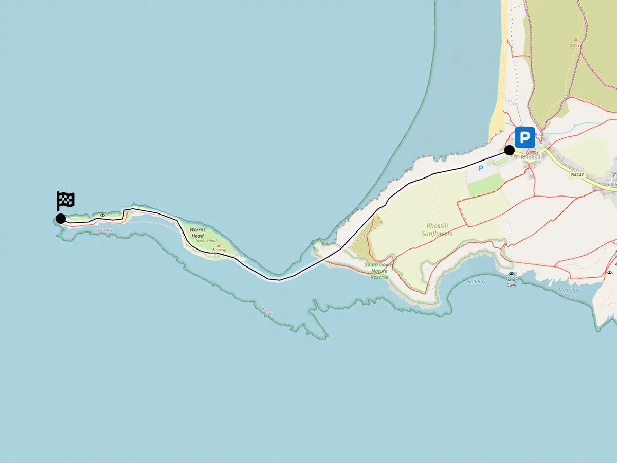 map walks rhossili to worms head